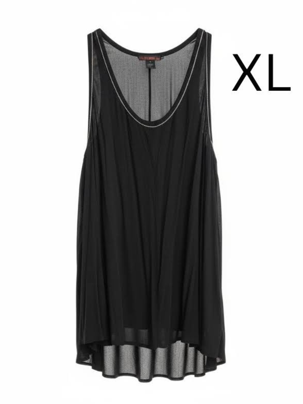 Black Sheer Layered Mesh Crop Tank Top - Unbranded